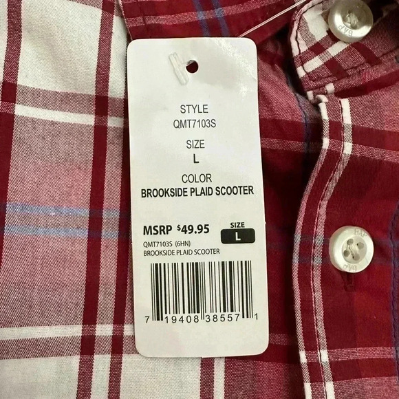 Gap Shirt Men's Large Blue Plaid Button Up Short Sleeve Cotton - Picture 4 of 7